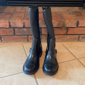 Black rain boots